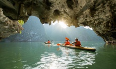 Canoeing near/at the cruise ship